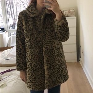 Alice and Olivia kinsley fur oversized coat